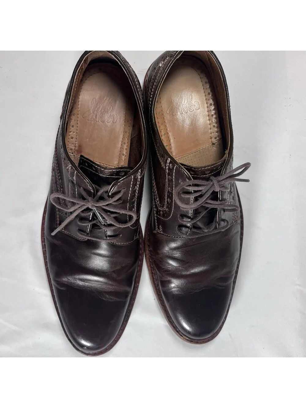 Johnston & Murphy Brown Leather Oxford Dress Shoes Men's 10